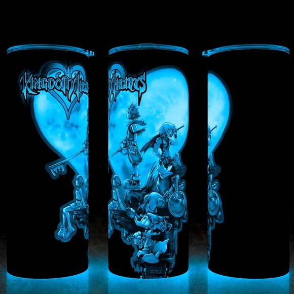 Glow in the Dark Kingdom Hearts Final Fantasy Sora & Mickey Cup Mug Tumbler - Picture 1 of 4